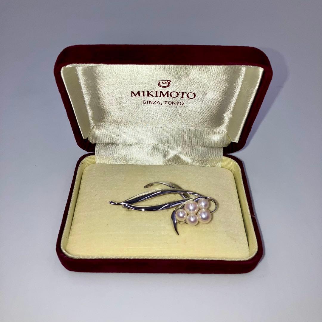 MIKIMOTO　ミキモト　パール　シルバー　ブローチ　SV　箱有