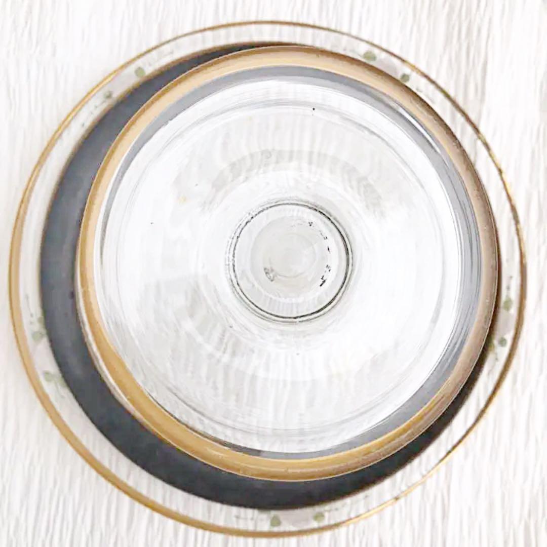 フランス　アンティーク　ガラス器　薔薇模様・金彩　共箱