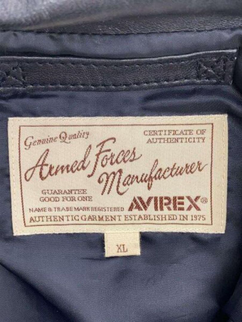 AVIREX シングルライダースジャケット ＸＬ　Leathers schott