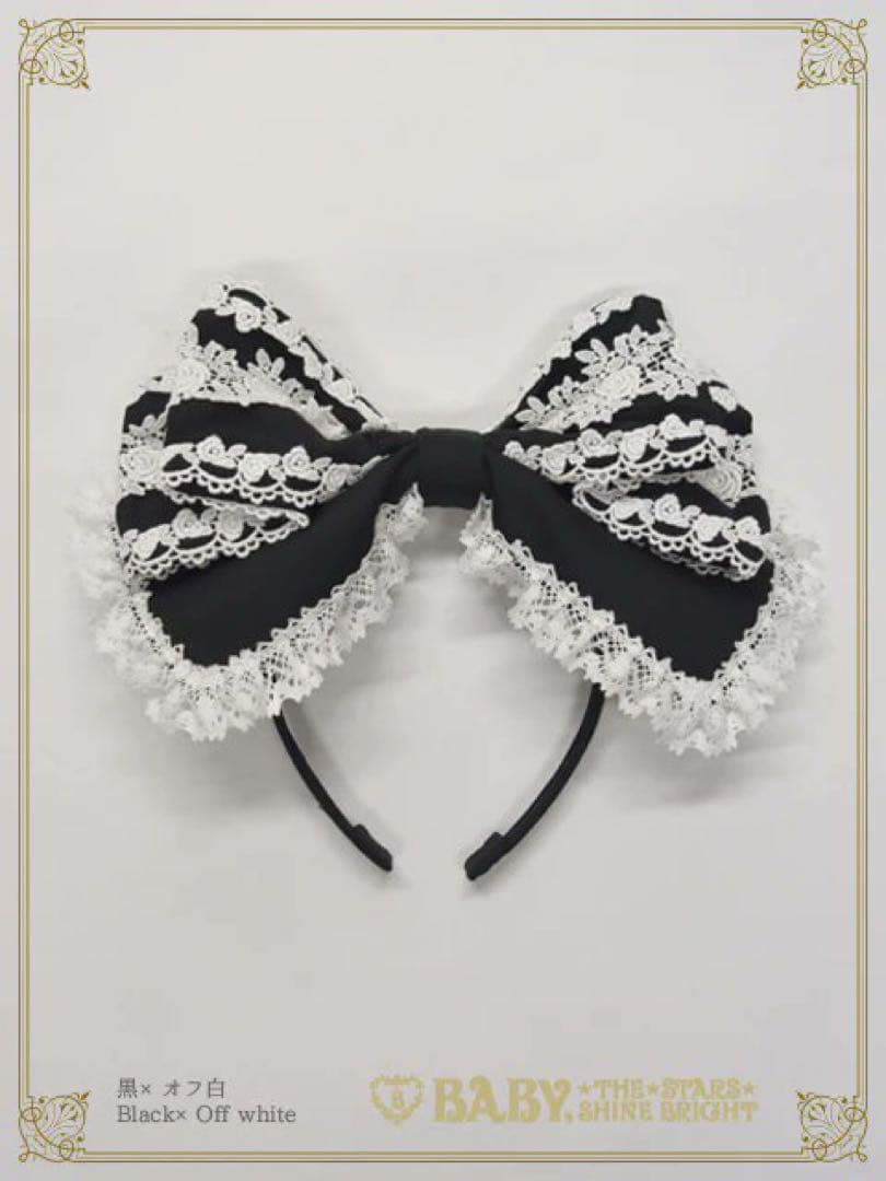 ⚠︎出品9/20まで BABY キャメロンカチューシャ(黒×オフ白)