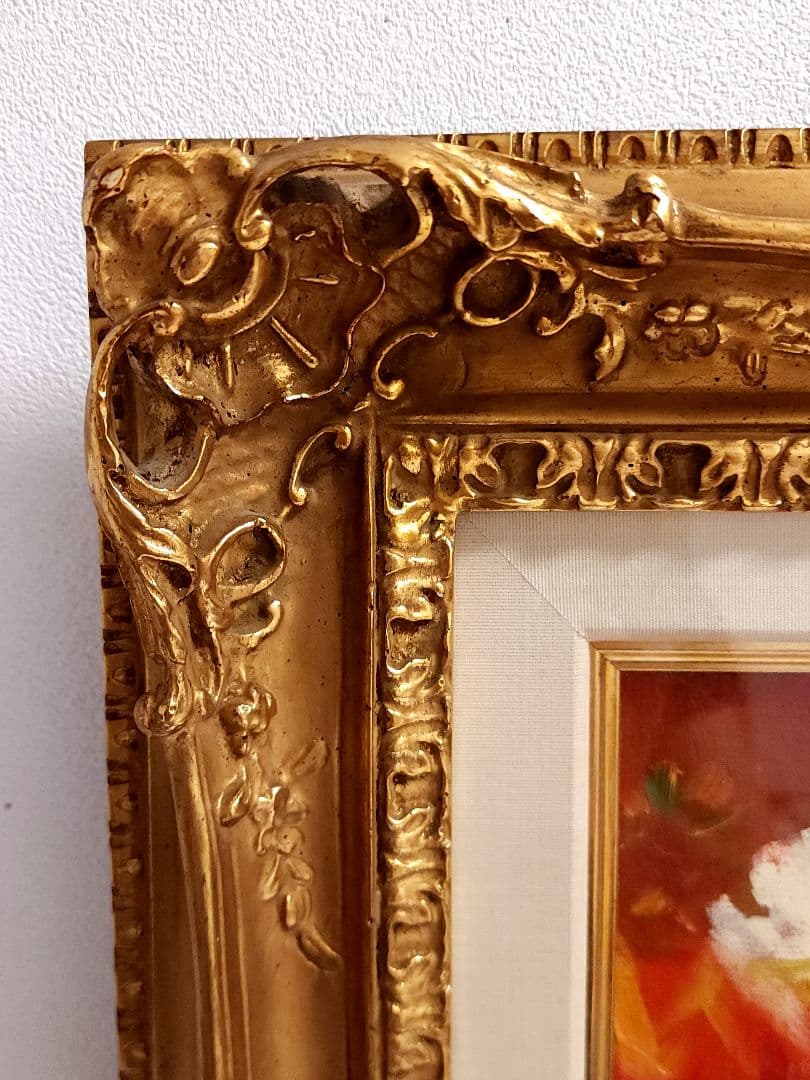 yoshipresson 山本彪一　薔薇　キャンバスに油彩　F4号　額装