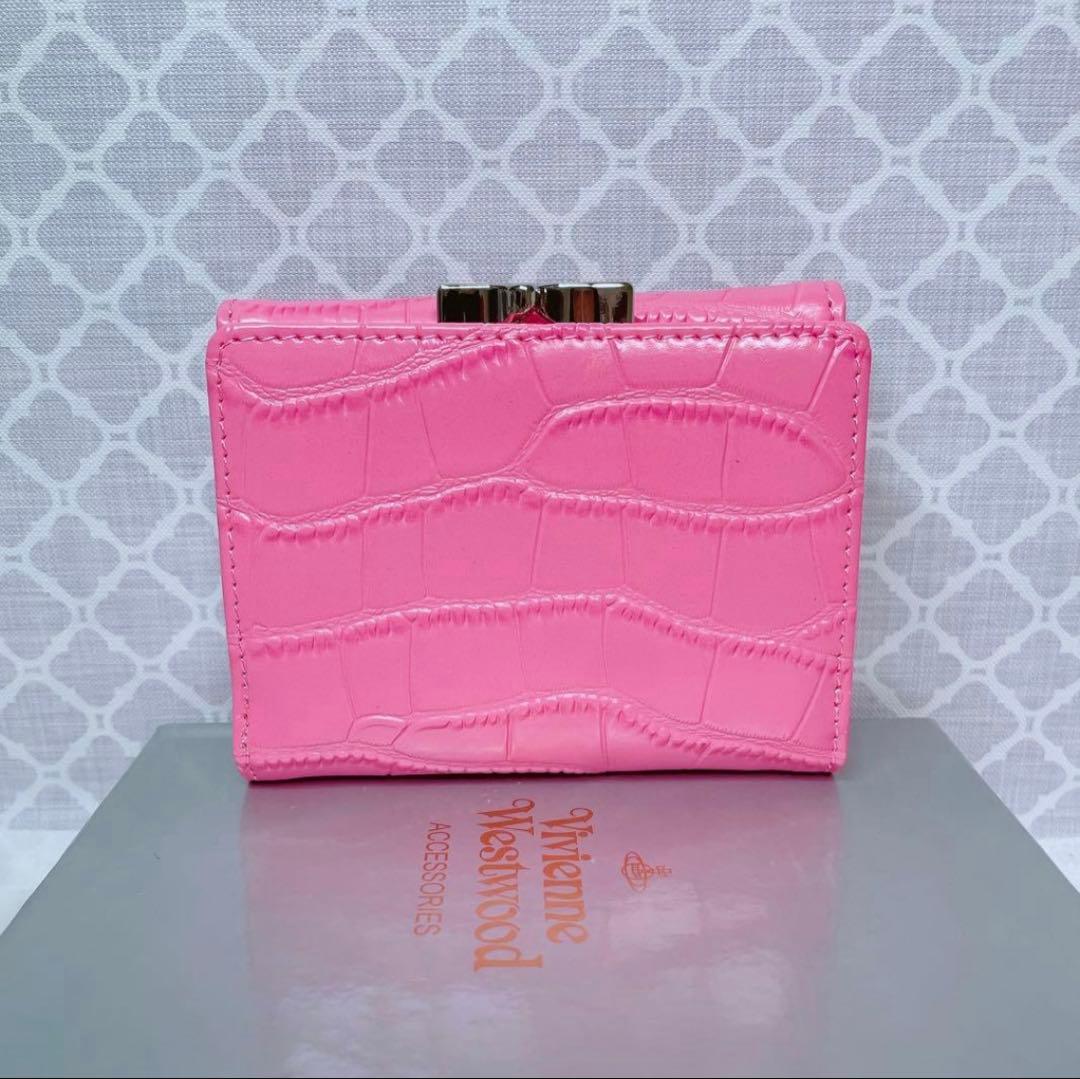 【内側柄も素敵☆最新作】Vivienne Westwood 三つ折財布 ピンク