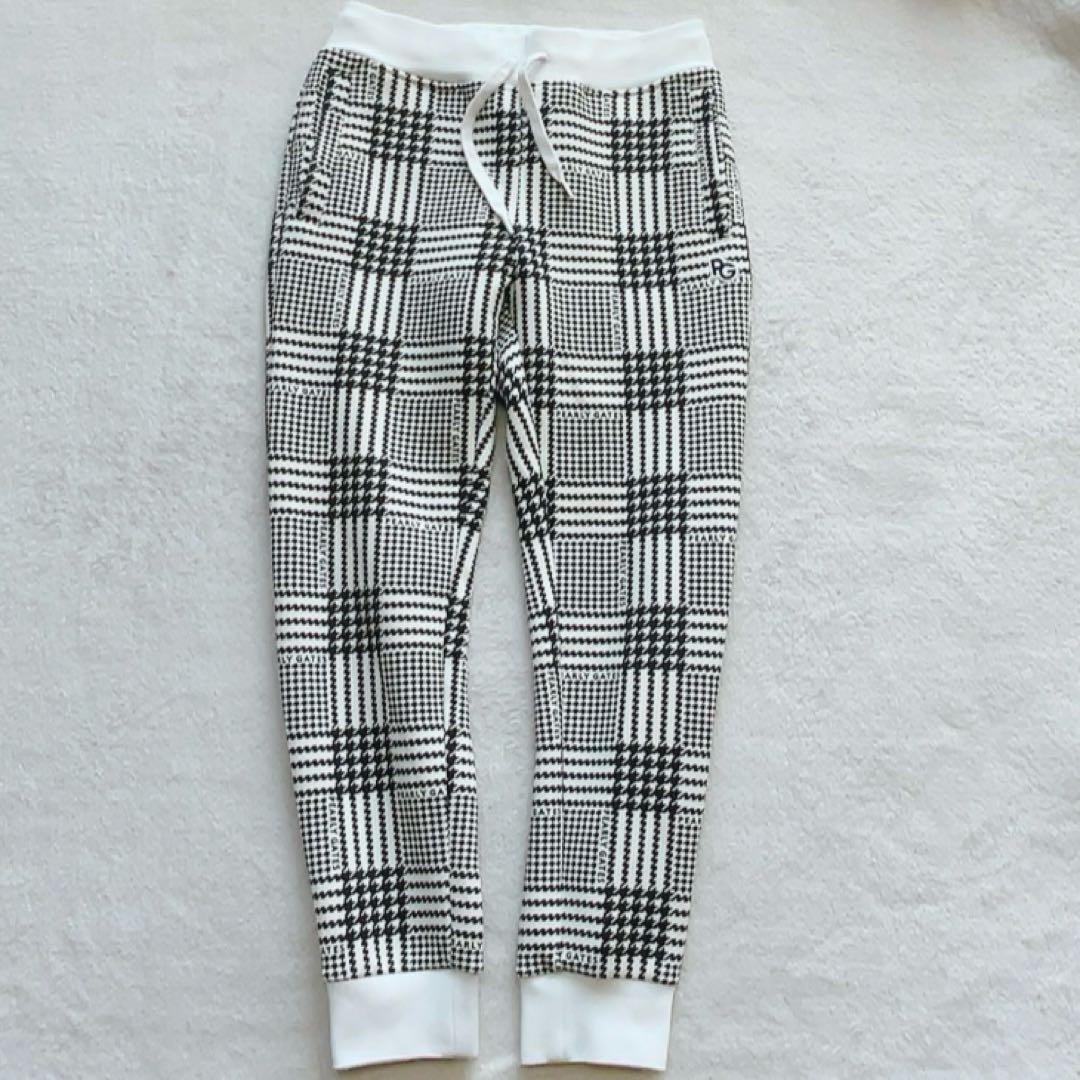 極美品　近年　パーリーゲイツ　セットアップ　千鳥　パーカー　チェック　パンツ