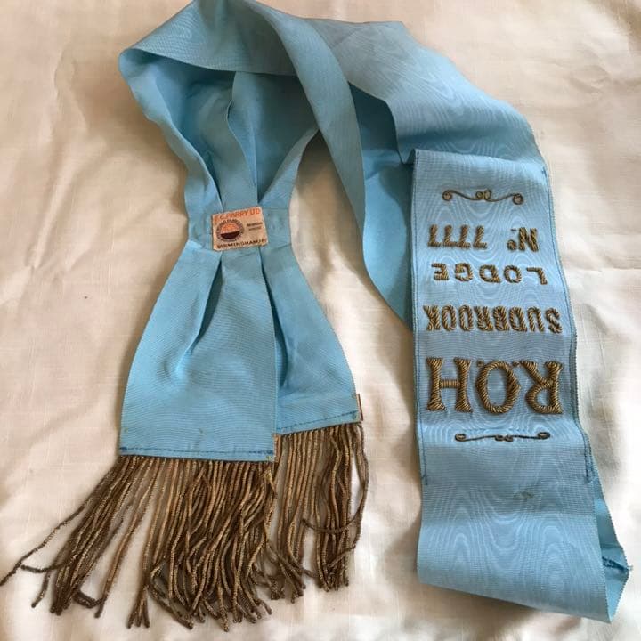 レア！英国ビンテージ フリーメイソン 秘密結社 たすきがけ飾り帯Antique