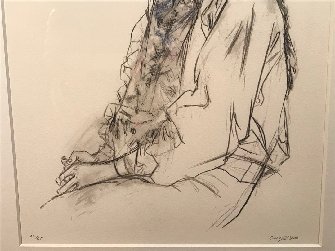 佐藤忠良「冬帽子(或る日の女Ⅰ)」リトグラフ＋手彩色直筆サイン・作品証明シール有