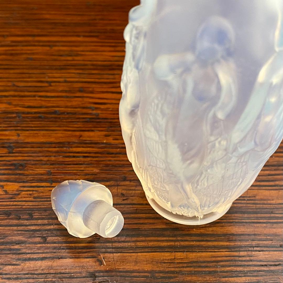 ロータス　フランスサビノガラス　アンティーク香水瓶　アール・ヌーヴォー