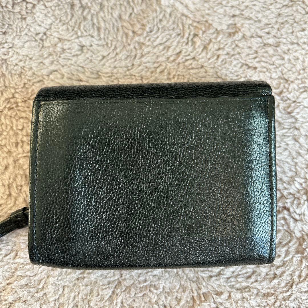 【YY 様】genten ブラックレザー 二つ折り財布 牛革 黒 男女兼用