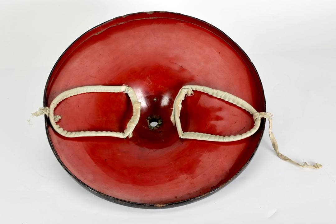 江戸期 黒漆塗 陣笠 四ツ目結紋 時代武具 甲冑 漆塗 朱塗 古民具 骨董品