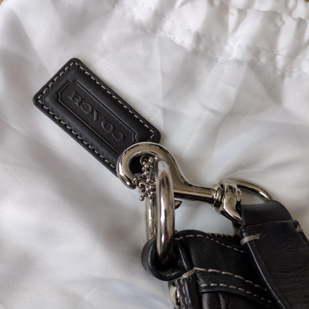 お値下げ、美品、COACH ブラックレザー ショルダーバッグ