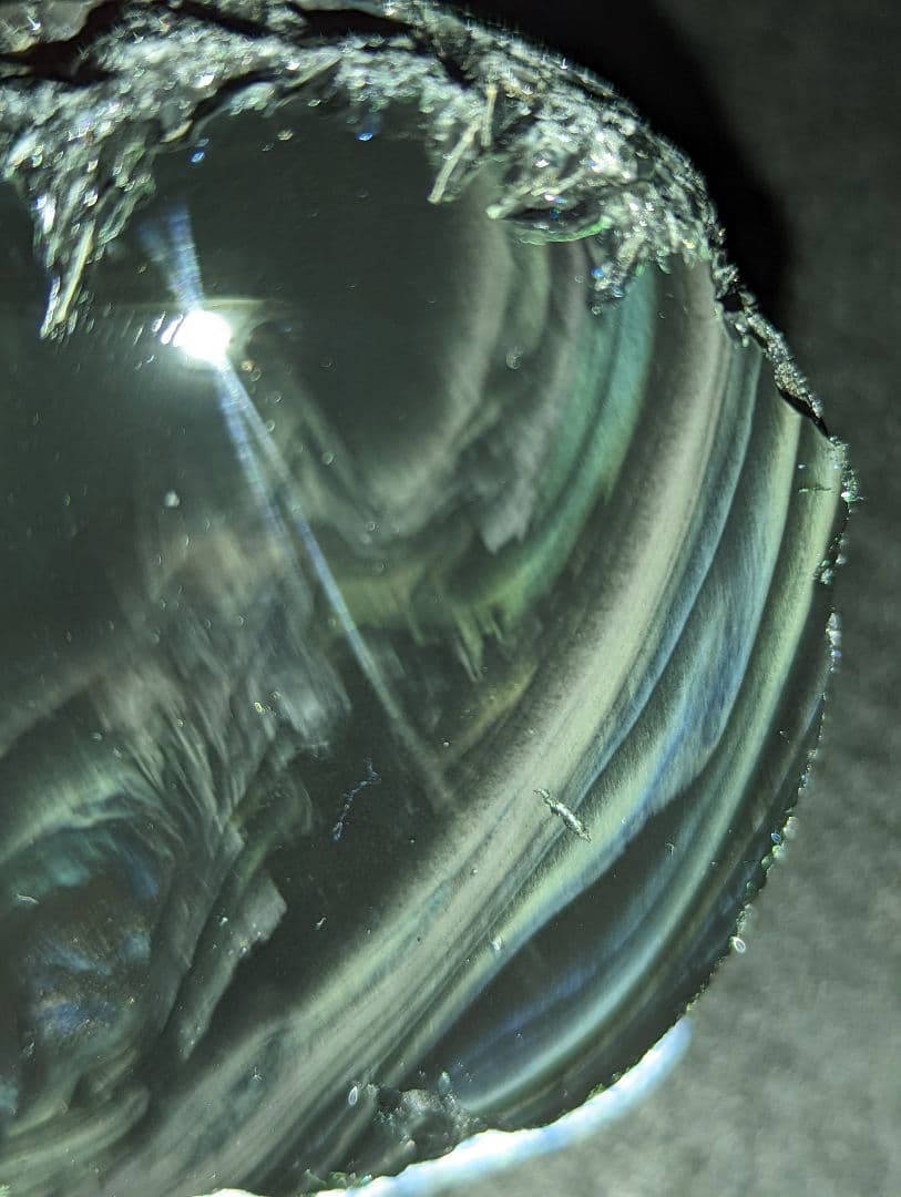 【研磨品】十勝石玲瓏　北海道産レインボーオブシディアン