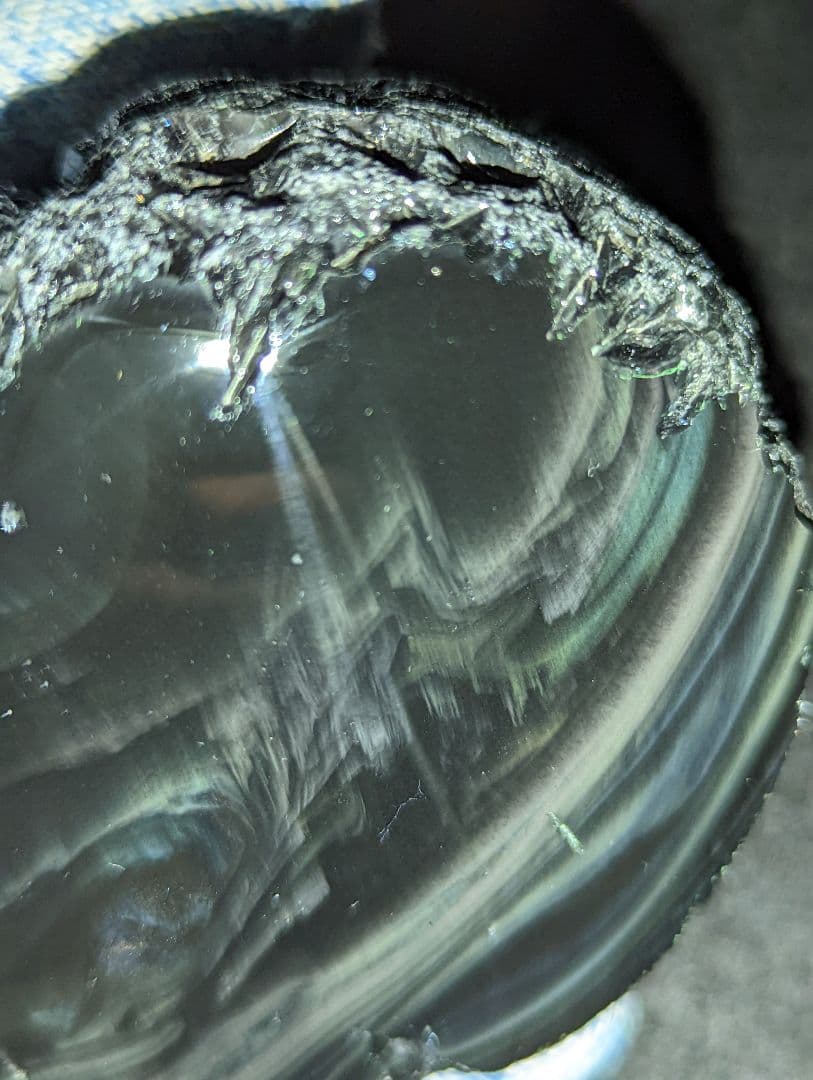 【研磨品】十勝石玲瓏　北海道産レインボーオブシディアン