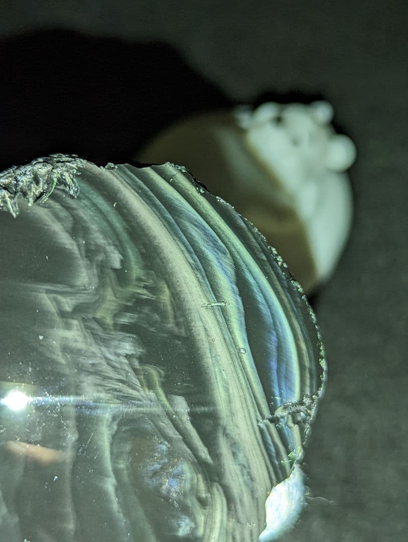 【研磨品】十勝石玲瓏　北海道産レインボーオブシディアン