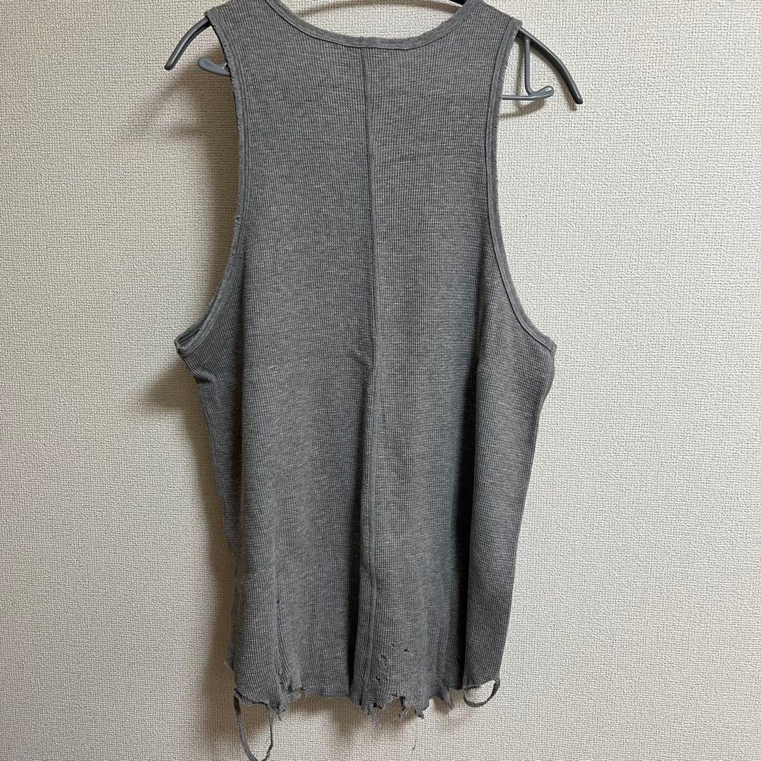 トップス ANCELLM DAMAGE WAFFLE TANK TOP
