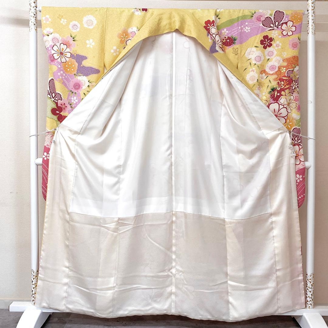 ⭐︎K0839 美品 正絹 振袖 レンタル店放出品 ガード加工 花柄 手毬 7号