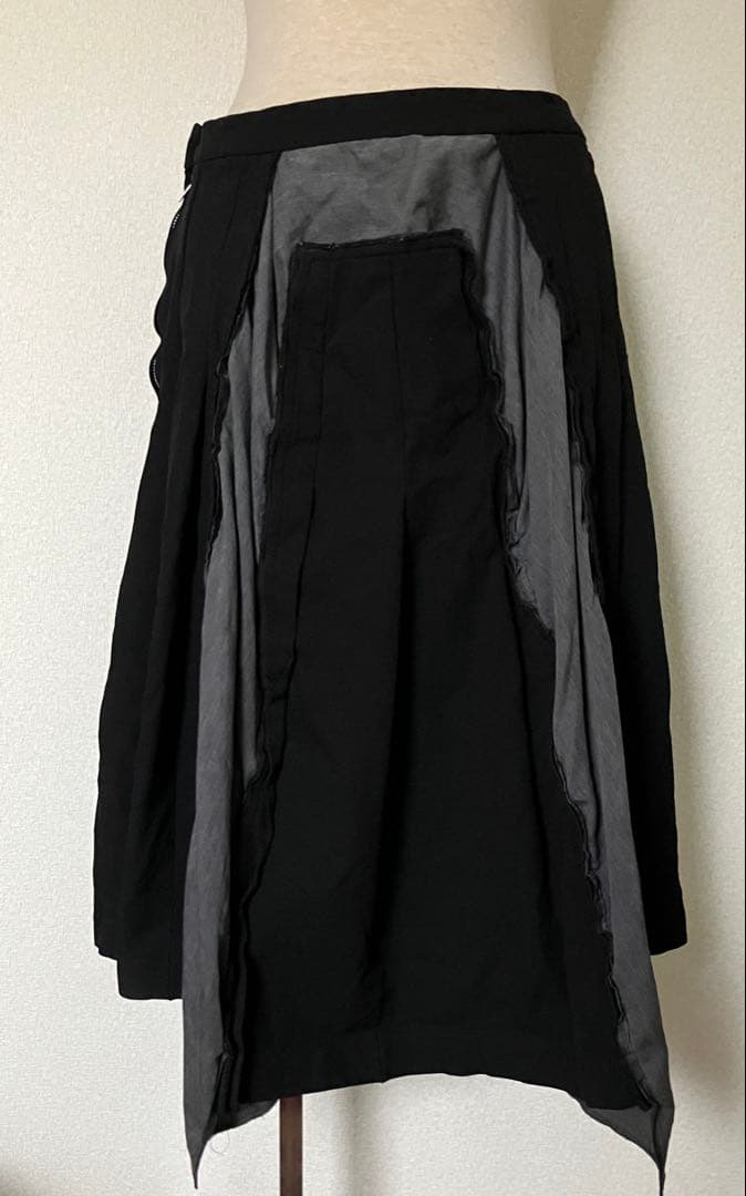 コムデギャルソン ポリ縮絨異素材切替フレアスカート