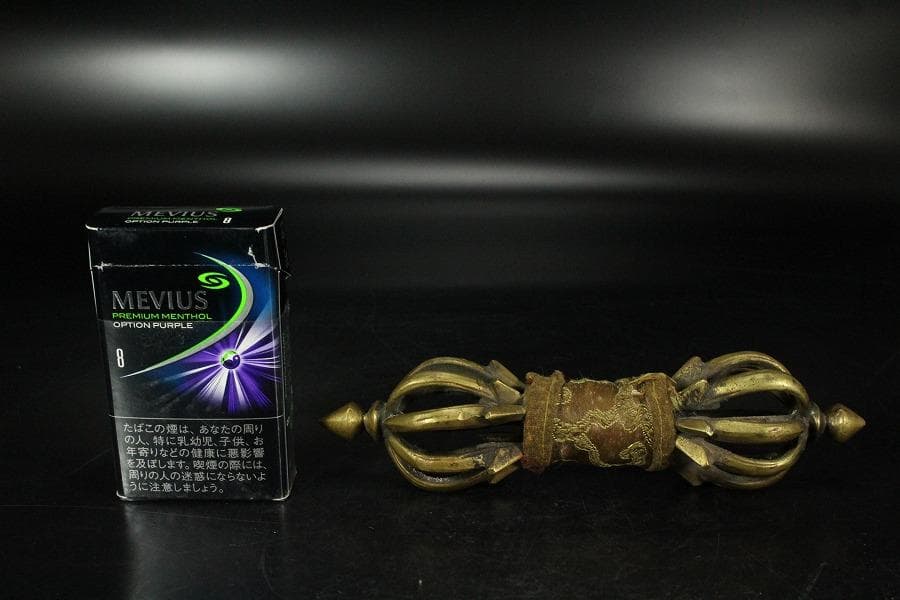 仏教美術 古銅 五鈷杵 密教 法具(K-LC971)
