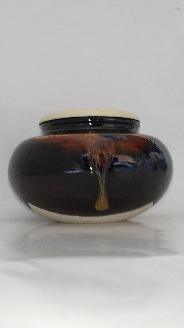 桶谷定一 大海茶入 仕覆 亀甲龍紋緞子 茶道具 共箱 茶入 新品 未使用 保管品