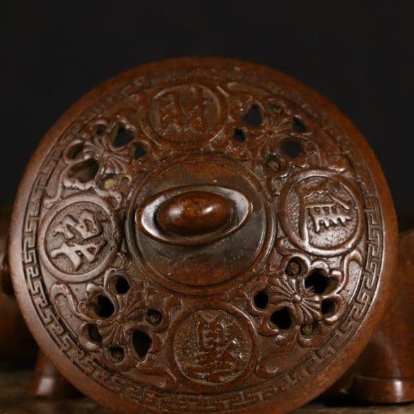 銅 細工 如意牛香炉 香道具 灰皿 装飾品 工芸品 美術品 置物