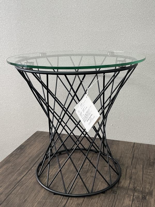 【展示品】フランフラン　マーリアサイドテーブル　クリア×ブラック