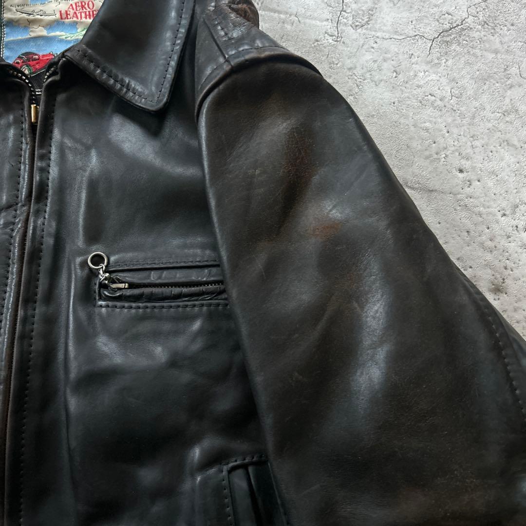 AERO LEATHER ホースハイド ハイウェイマン レザージャケット 38
