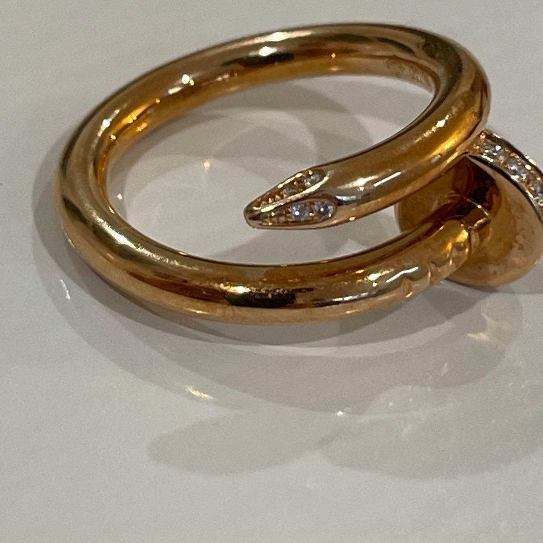 カルティエ ジュスト アンクル ピンクゴールド ダイヤ リング 美品