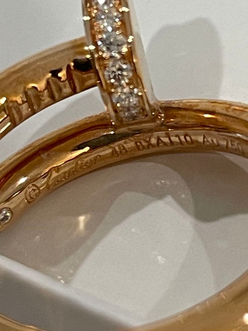 カルティエ ジュスト アンクル ピンクゴールド ダイヤ リング 美品