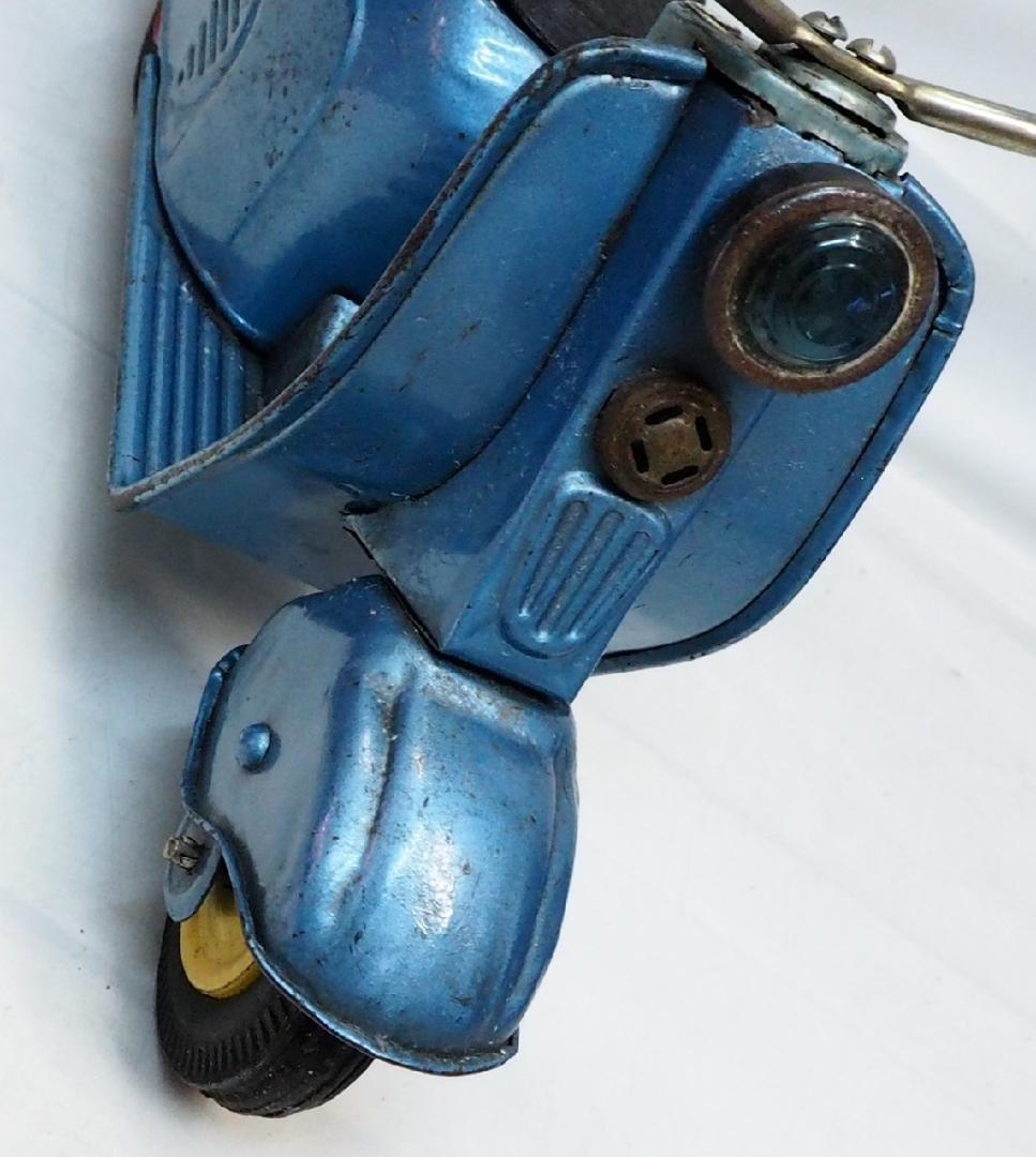 萬代屋【新三菱工業シルバーピジョン青】ブリキtin toy carスクーター箱無