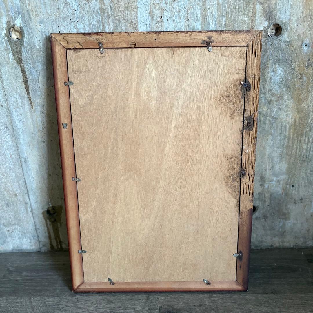 ニューステンドグラスパネル　帆船　ヨット　ヴィンテージ 額装　現状品