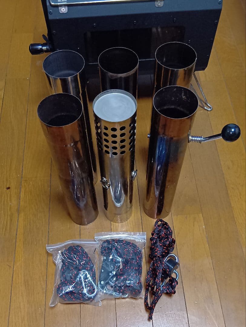 折りたたみ薪ストーブ ブラック 収納袋 煙突