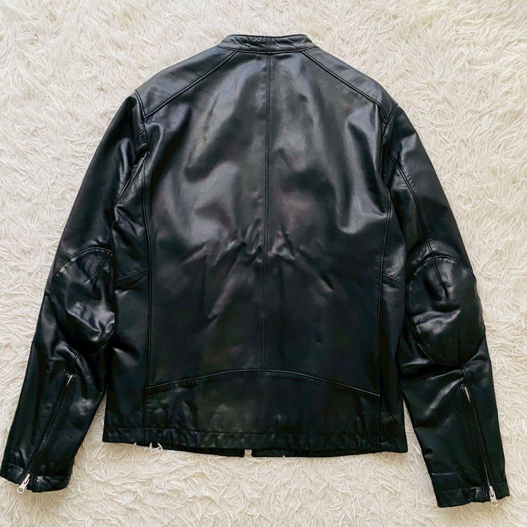 ユナイテッドアローズ●極美品●高級ラムレザー シングルライダースジャケット XL
