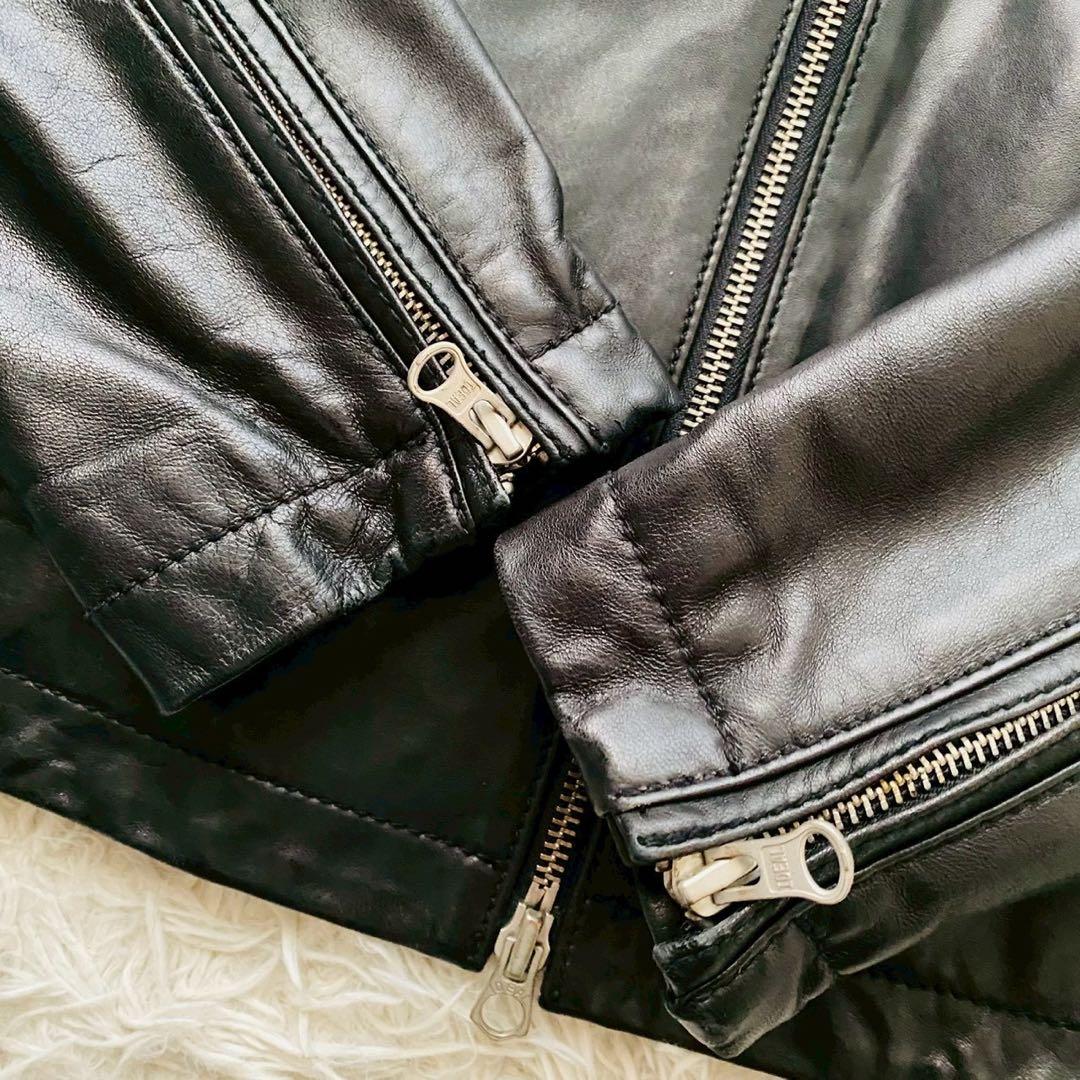ユナイテッドアローズ●極美品●高級ラムレザー シングルライダースジャケット XL