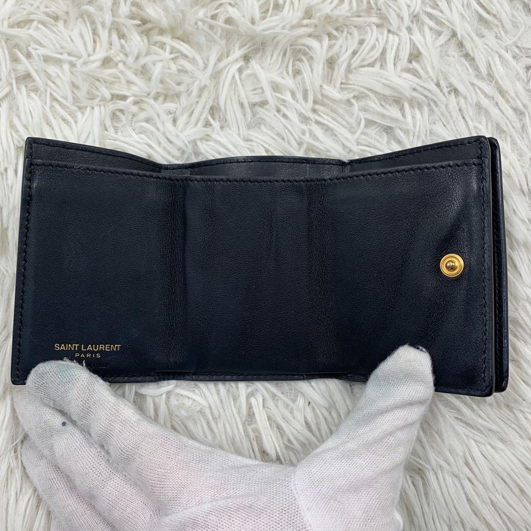 【✨美品✨】 サンローラン 三つ折り財布 オリガミ タイニウォレット ブラック