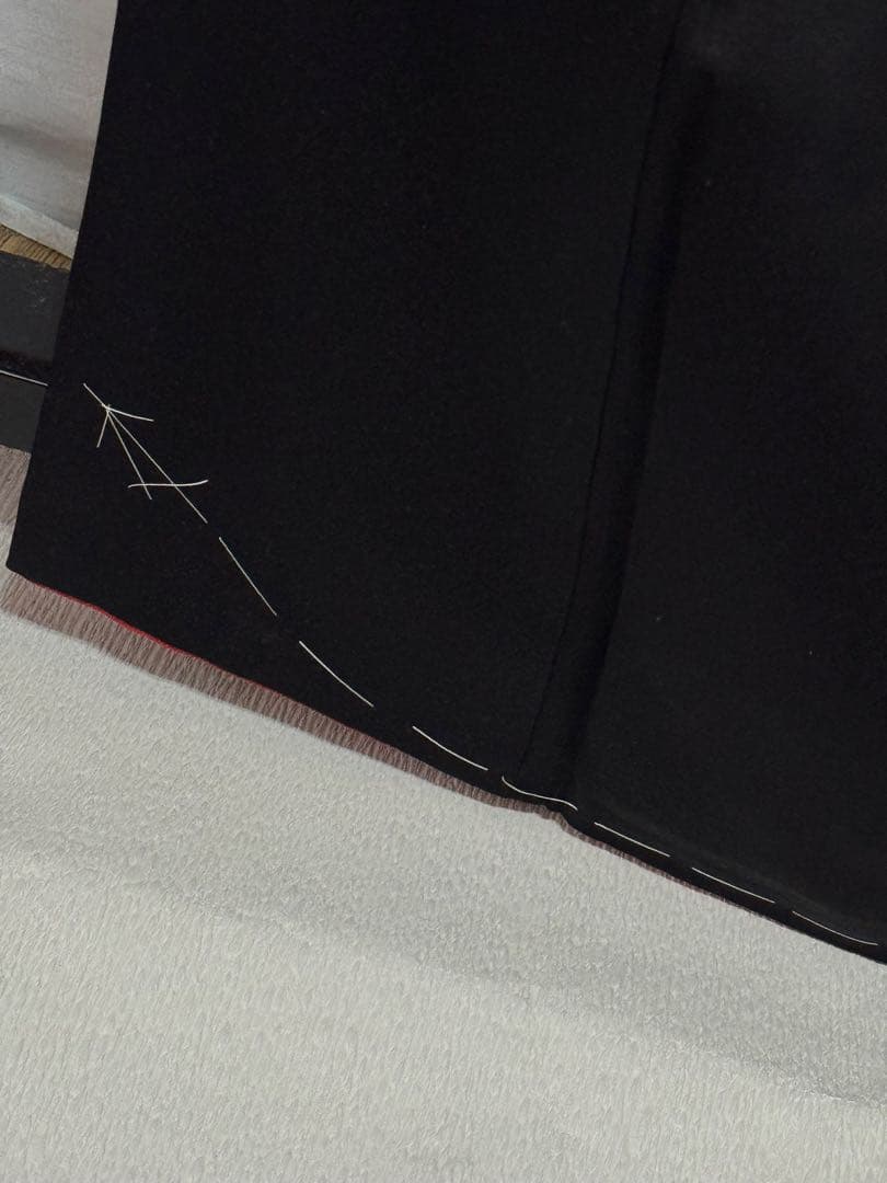 [美品] ヴィンテージ　振袖　成人式　手縫い　紫　黒　繻子　綸子　結婚式