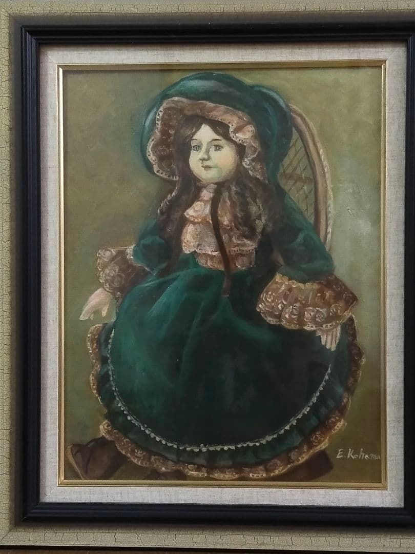 油彩画 8号 人形モチーフ（作者不詳）