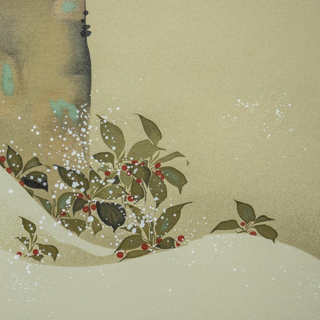 掛軸-1193　酒井抱一　檜に啄木鳥図　十二ケ月花鳥図　限定480部の209番