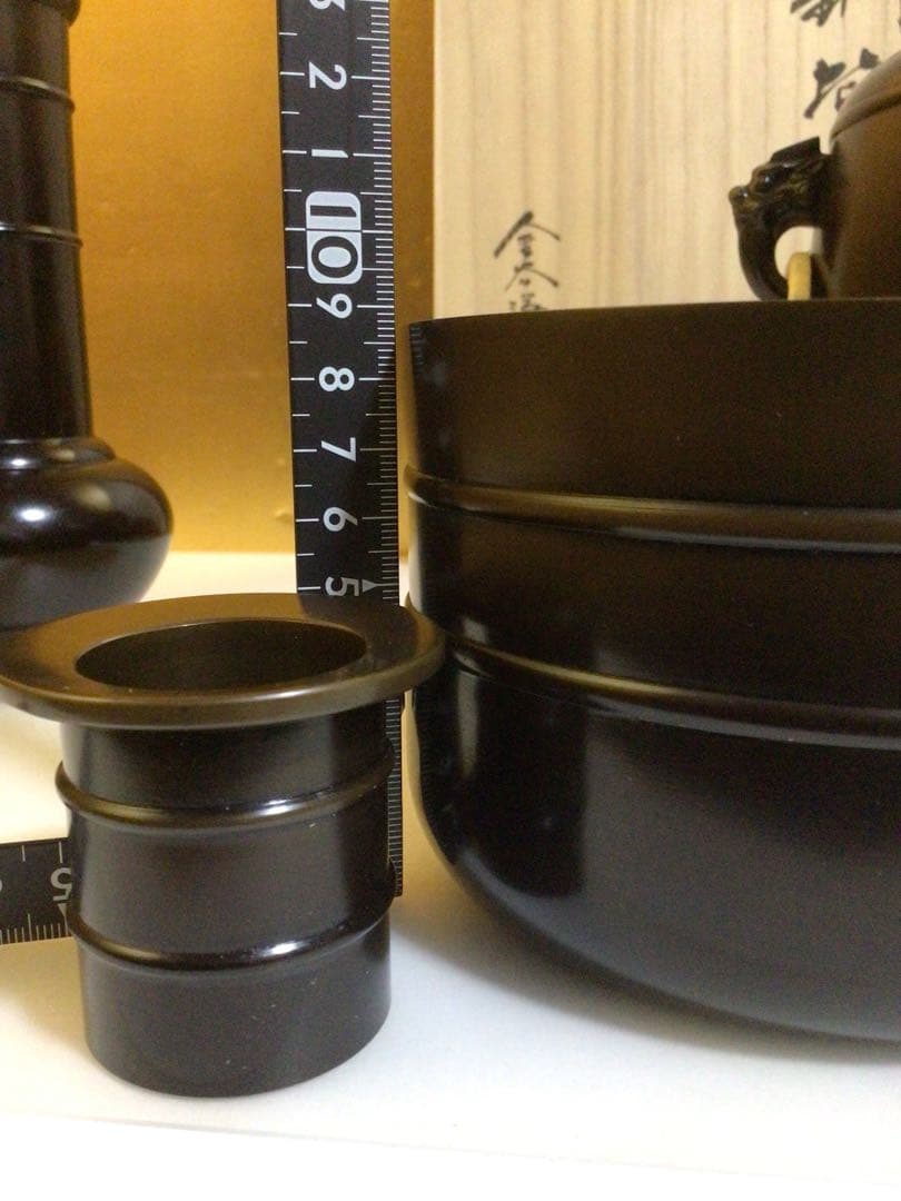 唐銅皆具『金谷浄雲』 利休形 共桐箱付き おそらく未使用品