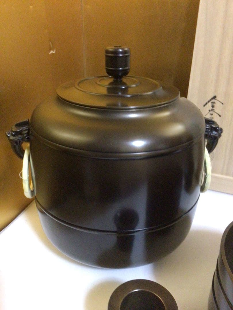 唐銅皆具『金谷浄雲』 利休形 共桐箱付き おそらく未使用品