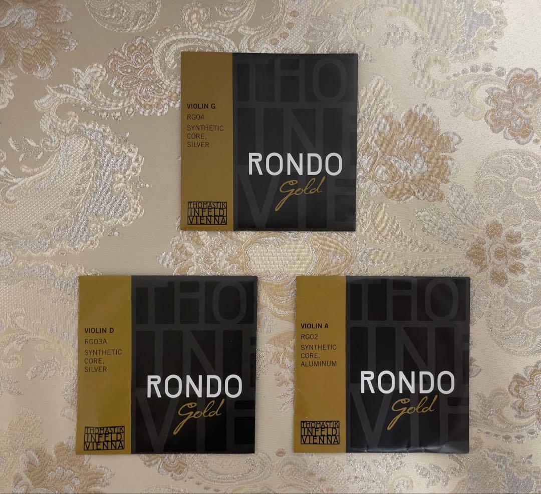 【新品】Rondo Gold バイオリン弦セット G, D, A