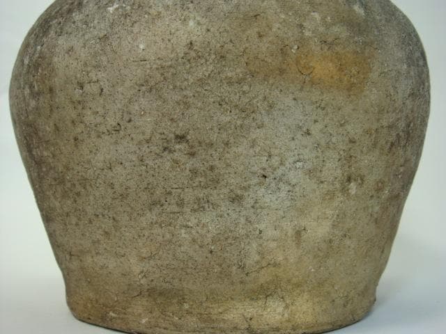 壷■かなり古い越前焼き船壷 素焼き 古壺 花瓶 花器 置物 時代物 骨董 室町■