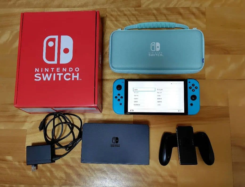 Switch　有機el　本体　付属品あり　ネオンブルー