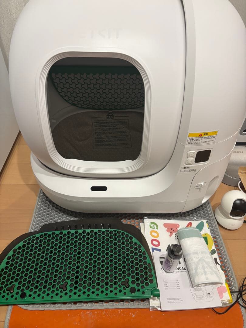 【全自動飼育セット】猫用全自動トイレ、自動餌やり機、見守りカメラ