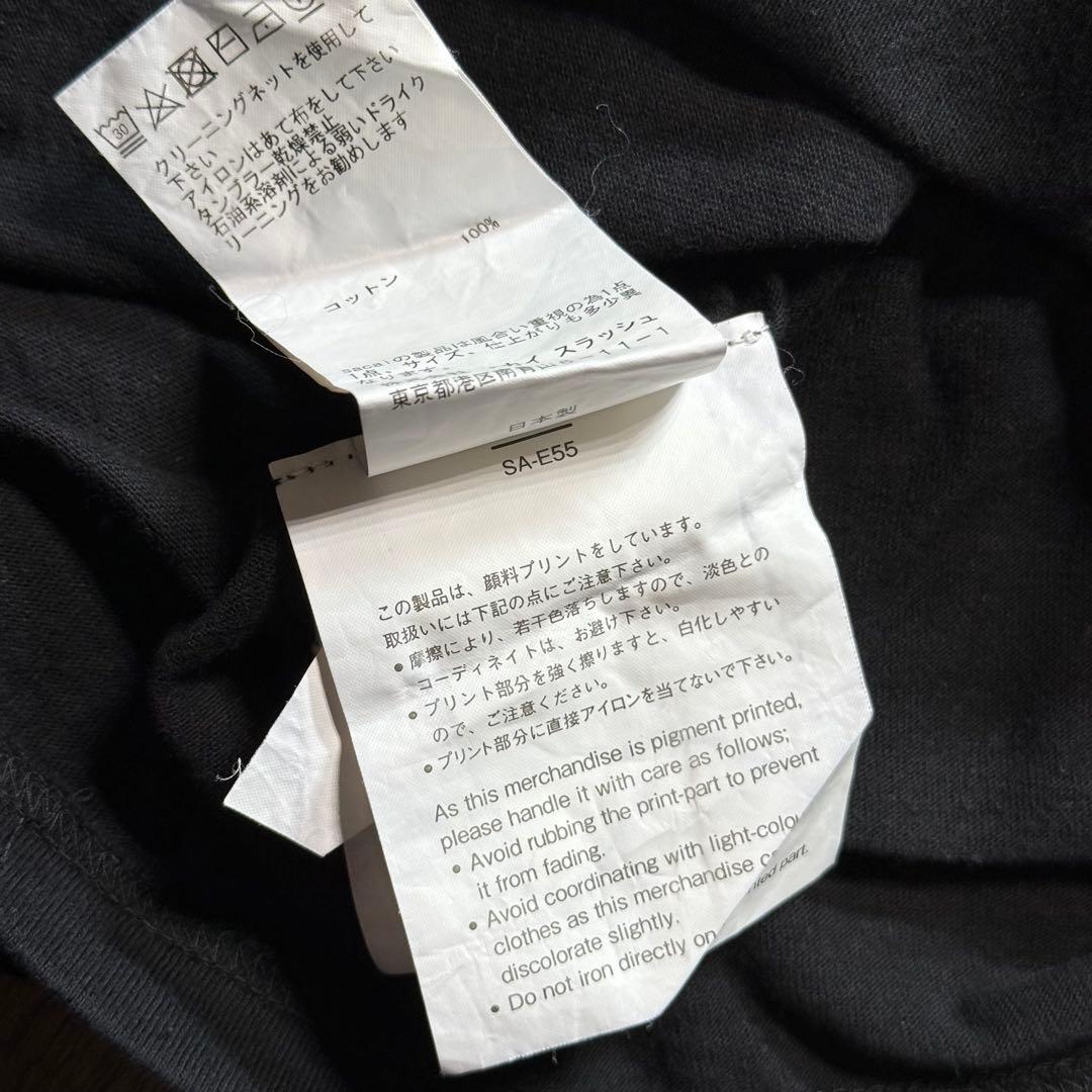 sacai x FRAGMENT DESIGN Tシャツ 黒 size3