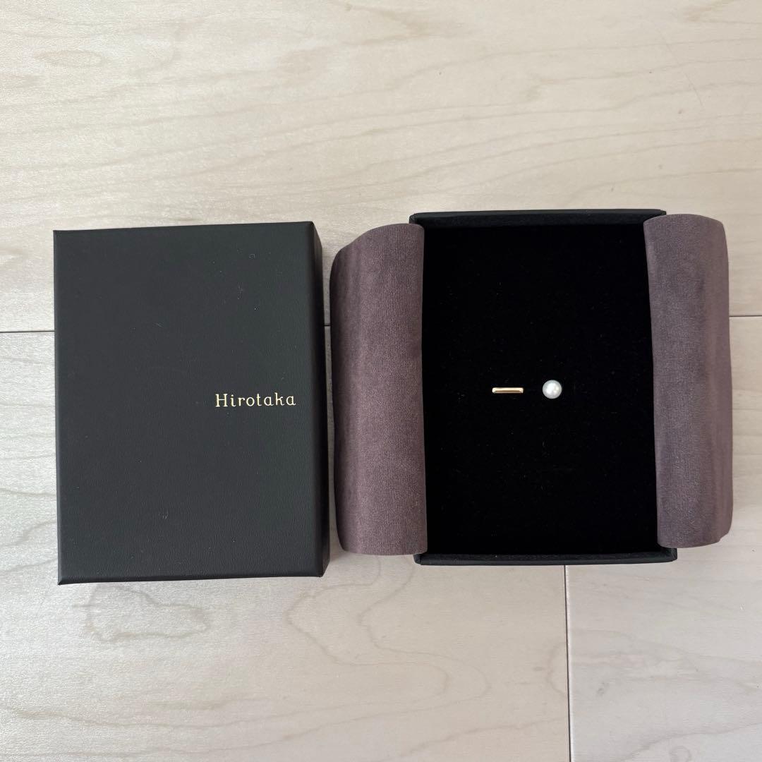 Hirotaka パール付きゴールドリング 10k 専用ボックス付き