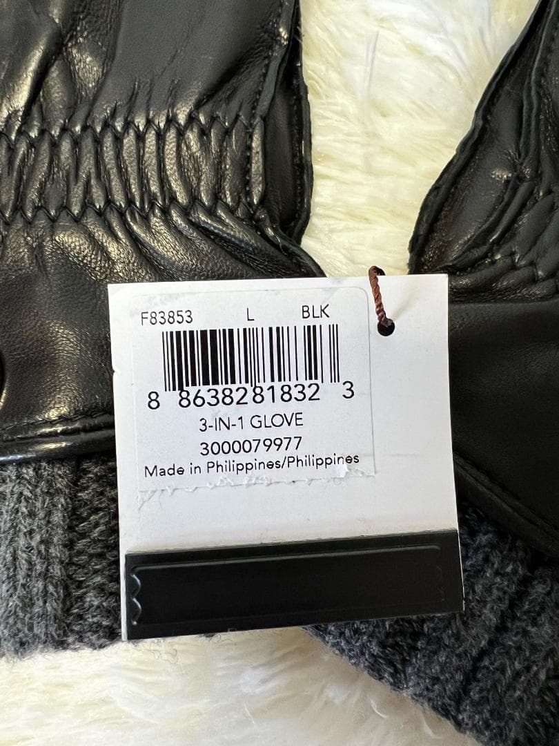 コーチ　メンズ 手袋　レザー&カシミヤ グローブ　F83853 BLK