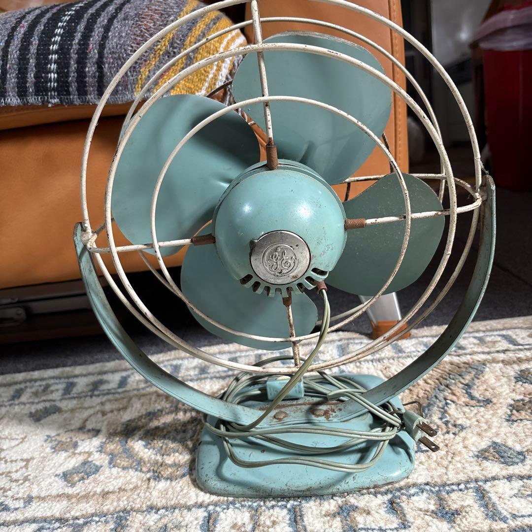超希少 50s General Electric 扇風機 ライトブルー