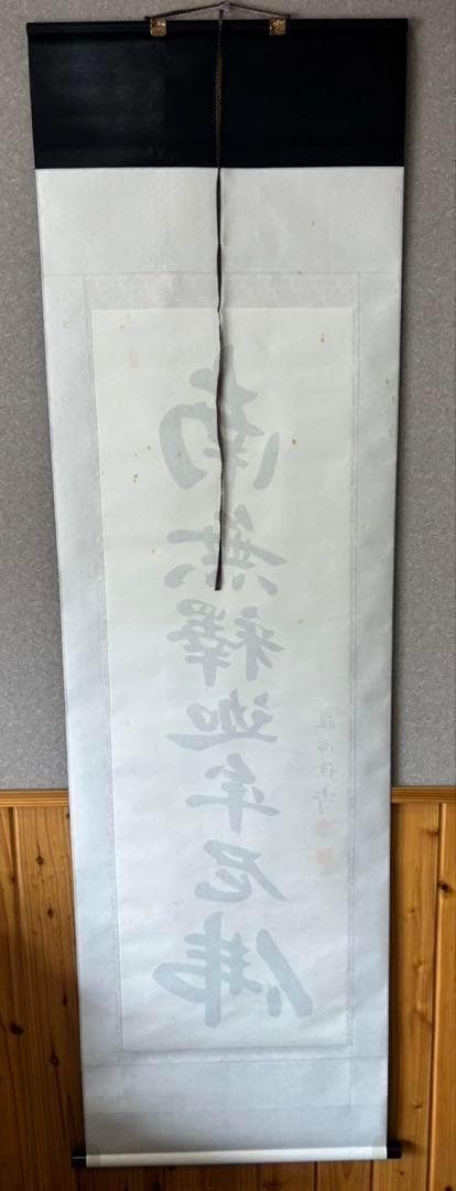 【 真作保証】掛軸 渡辺雅心『南無釈迦牟尼佛』仏書 紙本 肉筆 共箱付 掛け軸