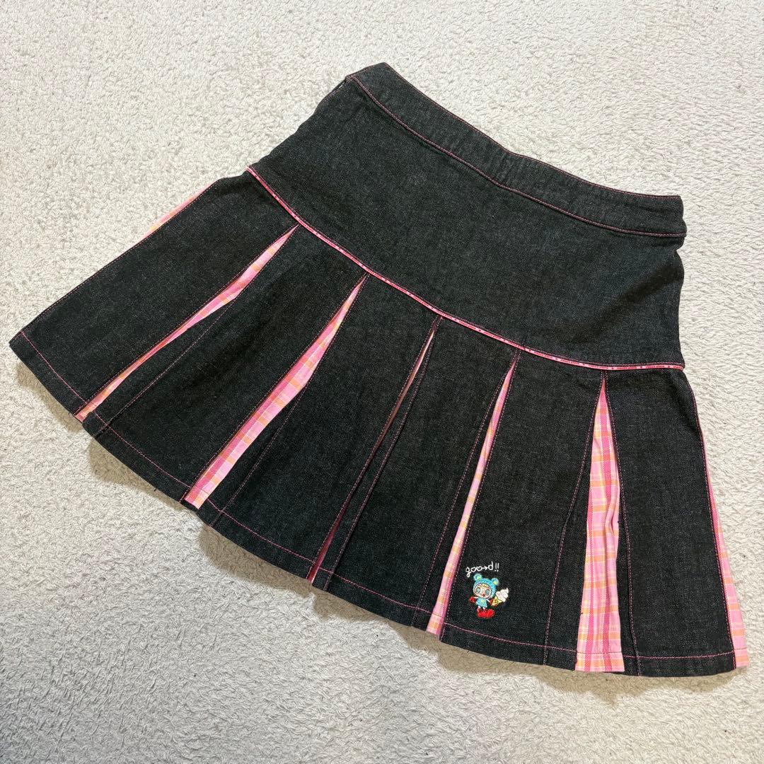 希少品 mezzo piano ベリエちゃん デニム プリーツ スカート y2k