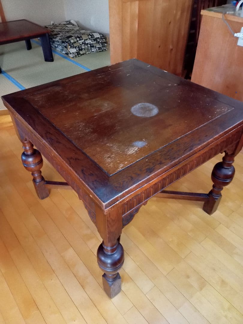 イギリスアンティーク伸長式　ドローリーフダイニングテーブル