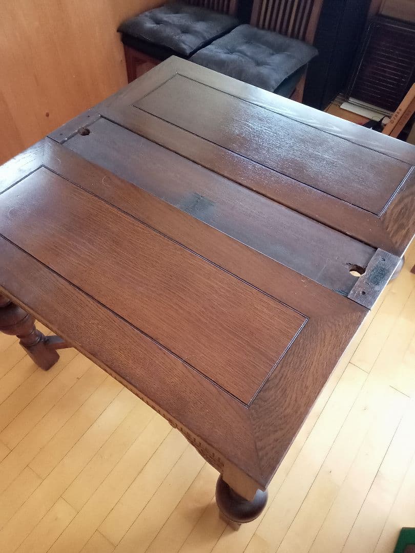 イギリスアンティーク伸長式　ドローリーフダイニングテーブル