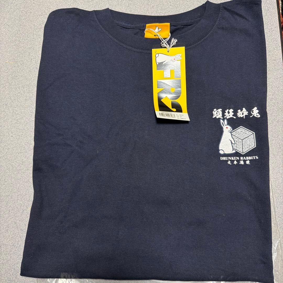 レア　　FR2 DRUNKEN RABBITS TEE NAVY サイズXL